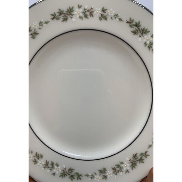 Vtg Lenox Brookdale Platinum Trim 6.5” Bread Dessert Plate Set Of 4 Retired - Picture 2 of 7